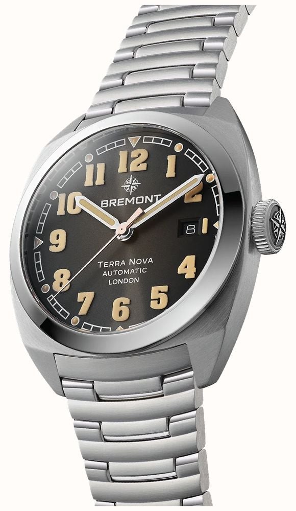 Bremont Terra Nova Date Automatic (40.5mm) Gradient Anthracite Metal Dial / Stainless Steel Bracelet TN40-DT-SS-BK-B - alternate view 3