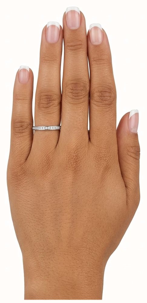 0.25ct Round Brilliant Natural Diamond Platinum Half Eternity Ring HET100072 - alternate view 4
