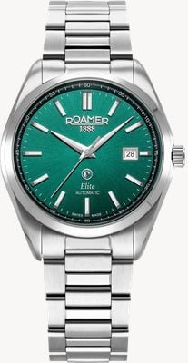 Roamer Elite Automatic (42mm) Green Dial / Stainless Steel Bracelet & Black Leather Strap 970983 41 75 20