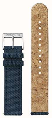 Mondaine Blue Textile Cork Lined 18mm Strap - Strap Only FT311840Q