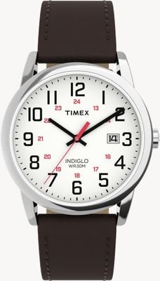 Timex Easy Reader (38mm) White Dial / Brown Leather Strap TW2Y12600