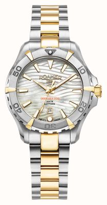 Roamer Deep Sea 200 (34mm) White Mother-of-Pearl Dial / Two-Tone Stainless Steel Bracelet 860844 47 20 20