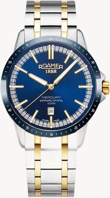 Roamer Mercury Classic Quartz (42mm) Blue Dial / Two-Tone Stainless Steel Bracelet 968833 47 45 20
