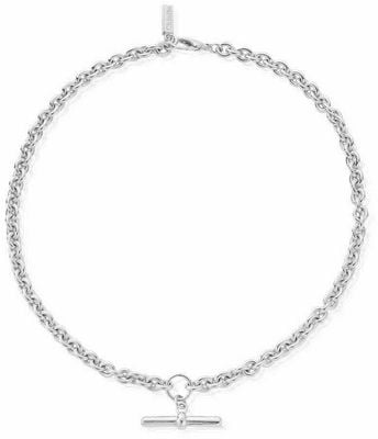 ChloBo Anchor Chain T-Bar Sterling Silver Necklace CC-S-NE-24-S1