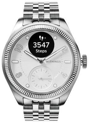 Withings Scanwatch Nova Brilliant Hybrid Smartwatch (39mm) White Hybrid Dial / Stainless Steel Bracelet HWA10-MODEL 10-ALL-INT