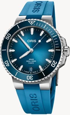 ORIS Aquis Date Calibre 400 Automatic (43.5mm) Blue Dial / Blue Rubber Strap 01 400 7790 4135-07 4 23 45EB