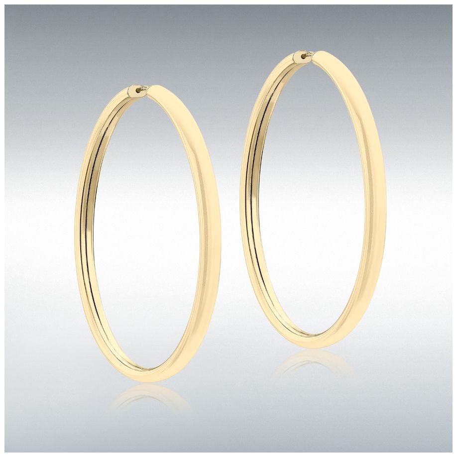 James Moore & Co 1.51.2749 50mm 9ct Yellow Gold Tube Hoops Jewellery