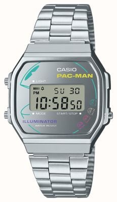 Casio x PAC-MAN Special Edition (36.3mm) Silver Digital Dial / Stainless Steel Band A168WEPC-7AER