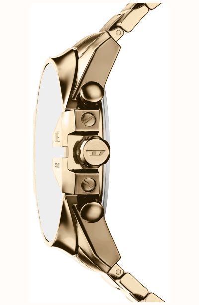 Diesel Mega Chief Slim Gold Plated Bracelet Blue Dial DZ4736 - alternate view 3