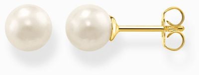 Thomas Sabo Freshwater Pearl Stud Earrings Gold-Plated Sterling Silver H1430-430-14