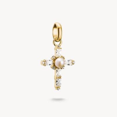 Thomas Sabo Charm pendant vintage cross Connect gold-plated CC1287-445-14