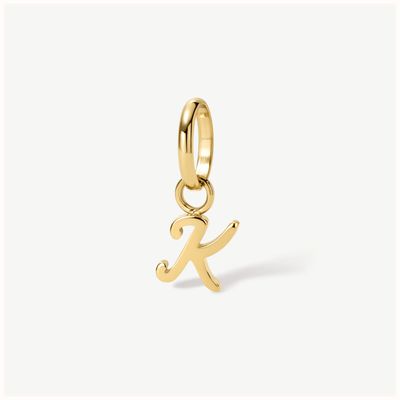 D.LOUISE Gold Tone Mini Italic Initial Charm - K CH-39-11