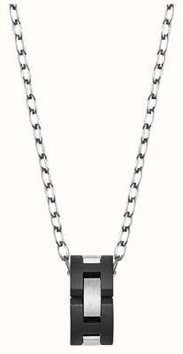 Herbelin Cap Camarat Necklace - Black Sandblasted Ceramic And Brushed Stainless Steel - 8mm (One Size) CCC8CNAB