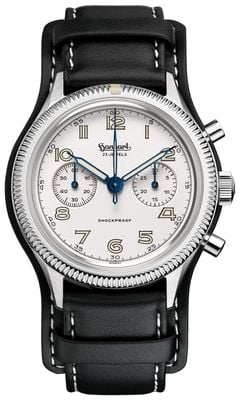 Hanhart 417 ES Moby Dick (42mm) White Dial / Black Leather Strap - M H721.202-7010