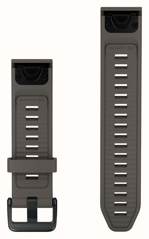 Garmin QuickFit Bands (20mm) Pebble Grey Silicone with Black Hardware - Strap Only 010-14558-00 - alternate view 2