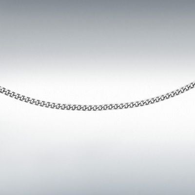 IBB 9ct White Gold 25 Diamond Cut Adjustable Curb Chain 41cm/16"-46cm/18" 5.13.0030