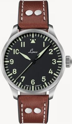 Laco Augsburg Automatic (42mm) Black Dial / Brown Calf Leather Strap 861688.2