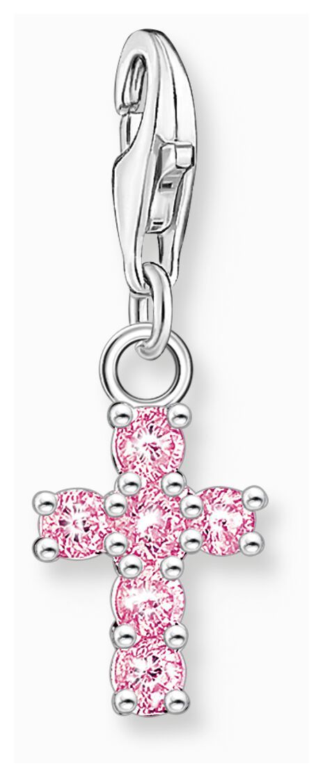 Thomas Sabo 2032-051-9 Charm Club Pink Stone Set Cross Jewellery
