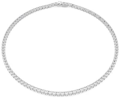 Swarovski Matrix Tennis Necklace, Round Cut, White, Rhodium Plated 5681796