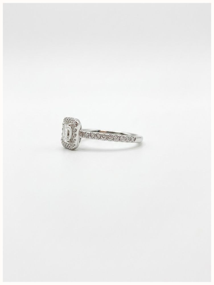 0.32ct Round Brilliant Natural Diamond Platinum Halo Ring ENG29337 - alternate view 2