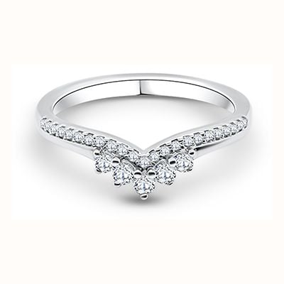 Platinum Diamond Set Shaped Crown Band J8293