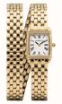 Herbelin Art Déco Quartz (17.8mm) Silver Guilloché Dial / Gold PVD Stainless Steel Double-Wrap Bracelet 17438BLP1N08