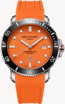Emile Chouriet Challenger Deep Automatic (42.5mm) Orange Dial / Orange Silicone Strap 08.1169.G.6.AW.F3.8