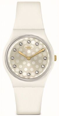 Swatch Bioceramic SPARKLE SHINE White Silicone Watch SO31W109