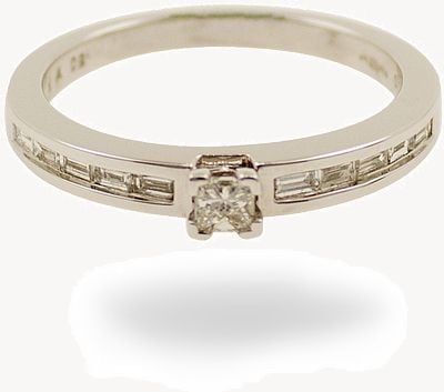 18ct white gold 0.75ct princess cut channel diamond ring JM8039