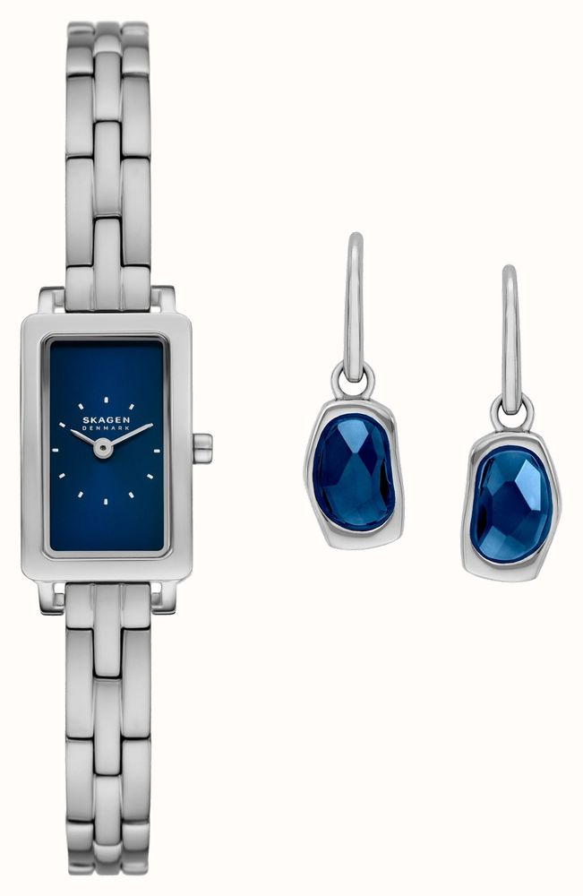 Skagen Hagen Micro Earring Gift Set Speckled Blue Dial