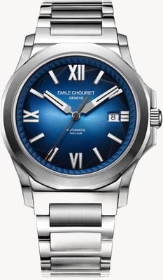 Emile Chouriet Challenger Cliff Automatic (40mm) Blue Sunray Dial / Stainless Steel Bracelet 08.1170.G.6.6.N8.6