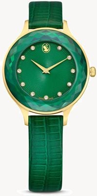 Swarovski Octea Nova | Leather Strap | Green | Gold-tone 5650005