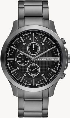 Armani Exchange Men's (46mm) Black Chronograph Dial / Gunmetal Stainless Steel Bracelet AX2454
