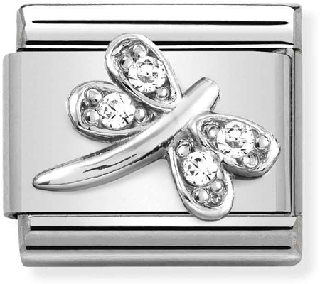 Nomination Classic White Dragonfly Sterling Silver & Steel Charm 330304/38