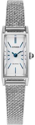 Citizen Eco-Drive Fio (14x30mm) White Dial / Stainless Steel Mesh Bracelet EG7120-51A