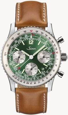 Sinn 903 St Sa II G Automatic (41mm) Green Sunburst Dial / Brown Leather Strap Watch 903.093 BROWN LEATHER