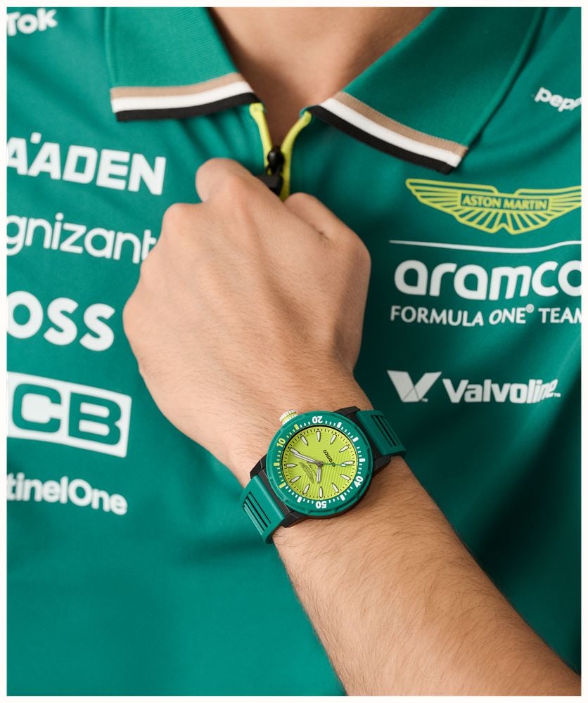 Aston Martin Aramco Formula One™ Team PDK W Quartz (40mm) Yellow Dial / Podium Green Silicone Strap Watch MTFK1F501 - alternate view 5