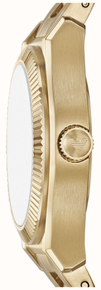 Emporio Armani Federica Mother of Pearl White Dial Gold Steel Strap Watch for Women - AR11657