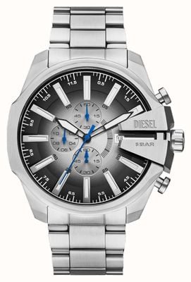 Diesel Mega Chief Slim Chronograph (49mm) Grey Gradient Dial / Stainless Steel Bracelet DZ4686