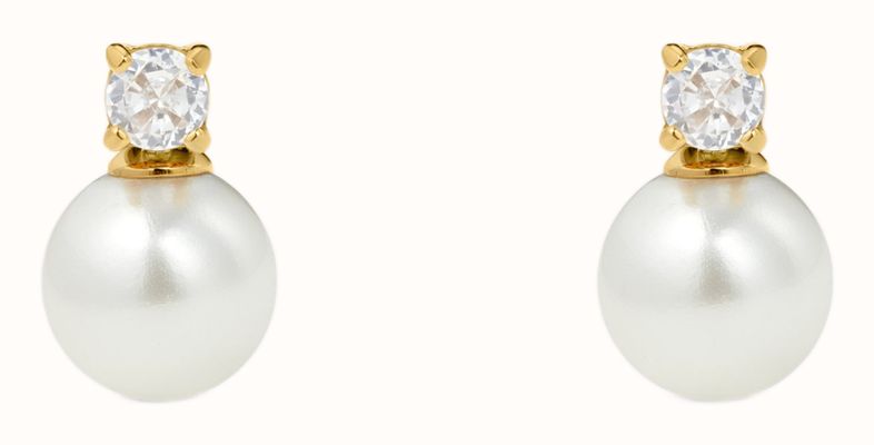 D.LOUISE Bridal Pearl Gold Plated Earrings YBE-07