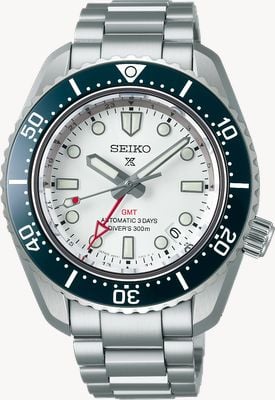 Seiko Prospex 1968 Heritage Diver’s GMT 60th Anniversary (42mm) White Dial / Stainless Steel Bracelet Watch SPB519J1