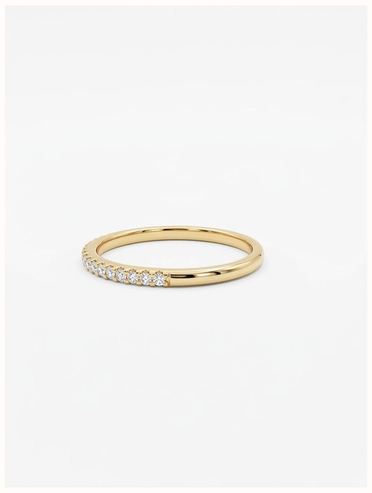 0.15ct Round Brilliant Natural Diamond 9ct Yellow Gold Half Eternity Ring HET100110/YG - alternate view 2