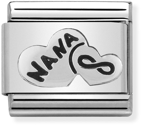 Nomination Classic Nana Heart Oxidised Sterling Silver & Steel Charm 330101/19