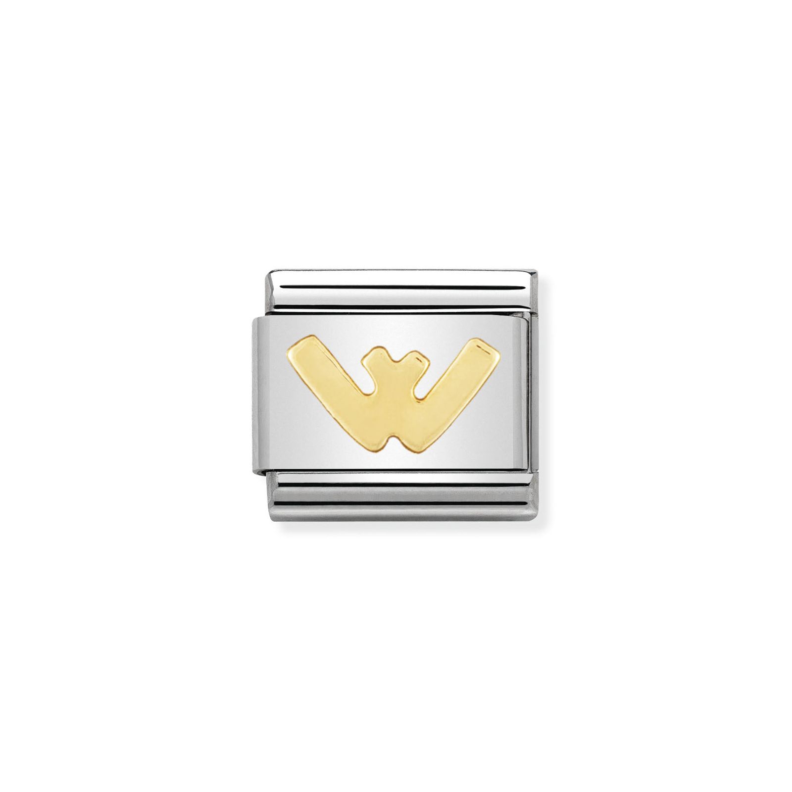 Nomination 030101/23 Classic Letter W 18ct Gold & Steel Jewellery