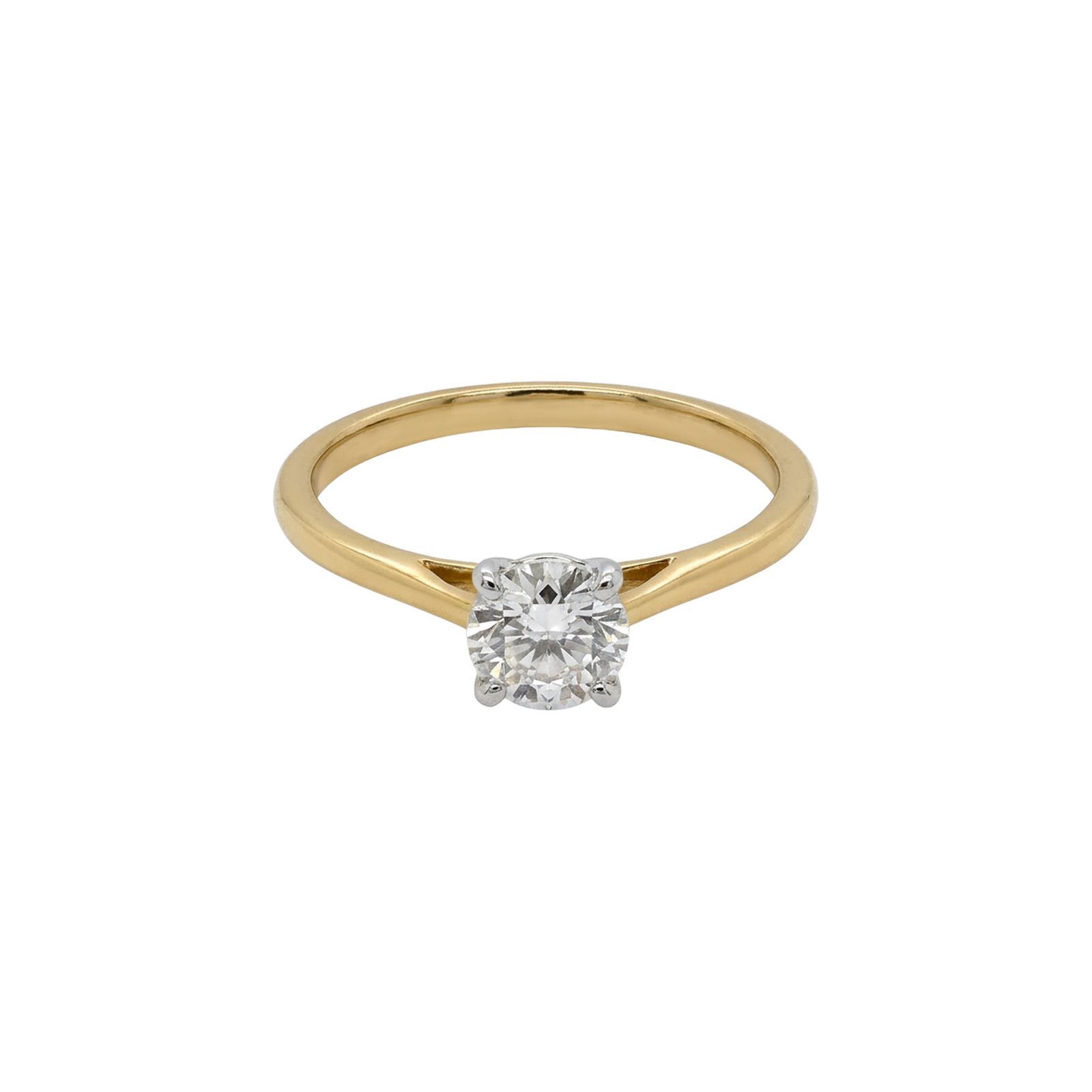 GEMEX J70309 18ct Yellow Gold Platinum Round Diamond 0.60  F Jewellery