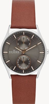 Skagen Men's Holst Brown Leather Strap Watch SKW6086