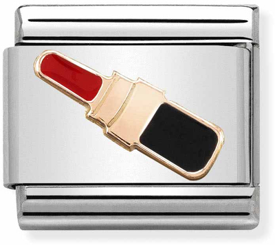 Nomination Classic Lipstick 9ct Rose Gold & Steel Enamel Charm 430202/06
