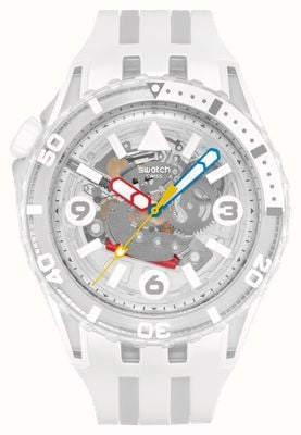 Swatch SCUBAQUA AURELIA AURITA (44mm) Transparent Dial / Matte White Silicone Strap SSCU09K100