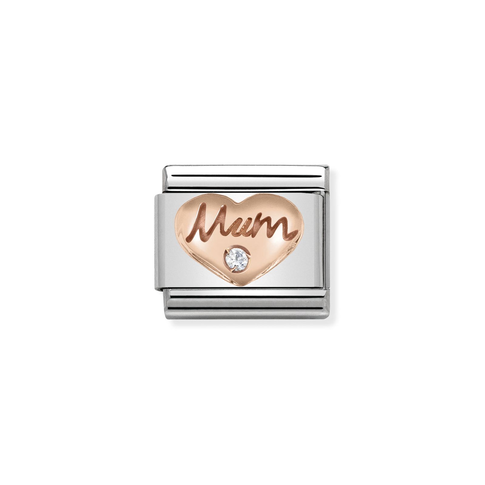 Nomination 430305/10 Classic Mum Heart 9ct Rose Gold & Steel Jewellery