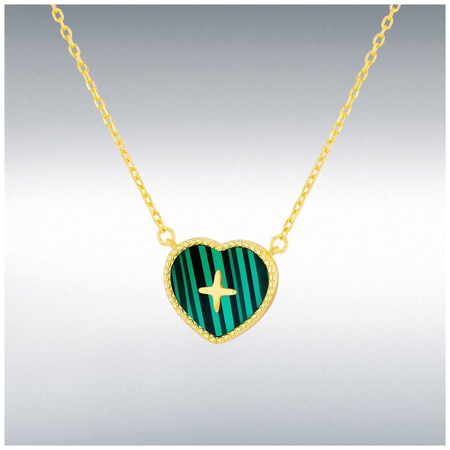 James Moore & Co 8.13.7850 Silver Gold Plated Malachite Jewellery